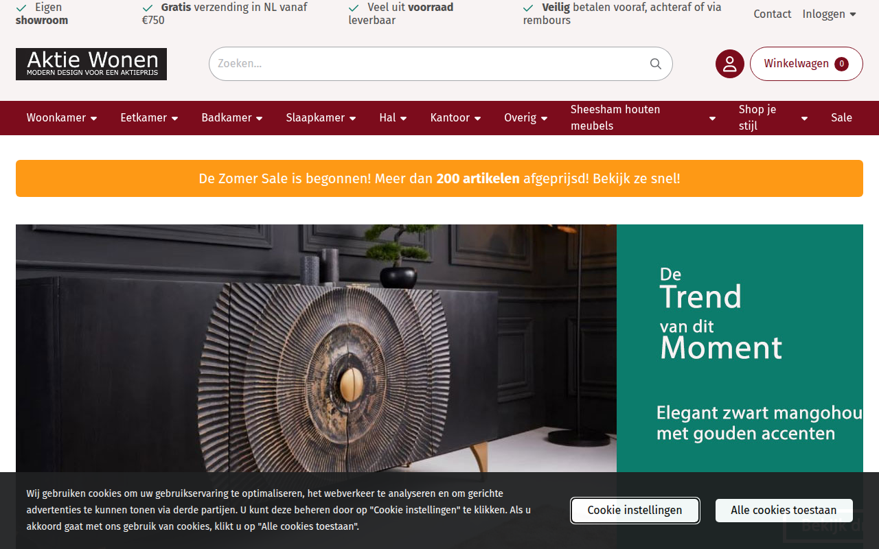 Screenshot van aktiewonen.nl