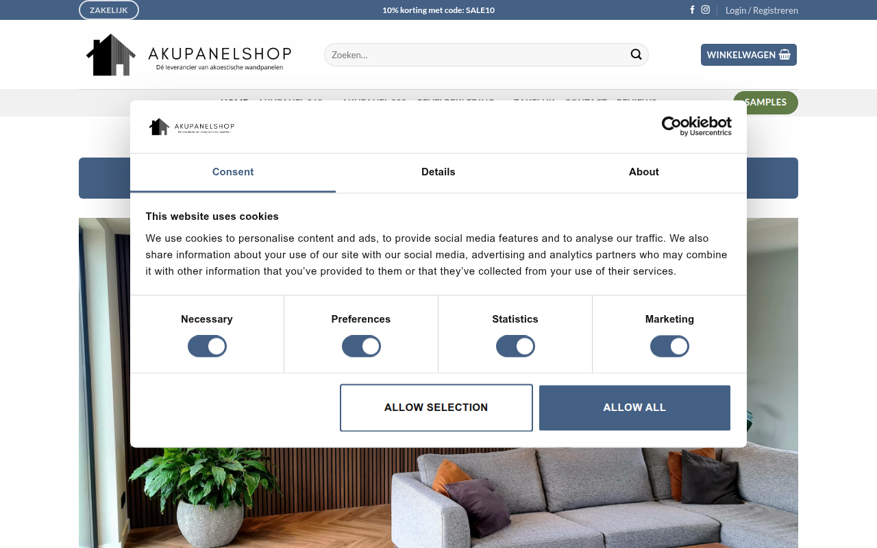 Screenshot van akupanelshop.com