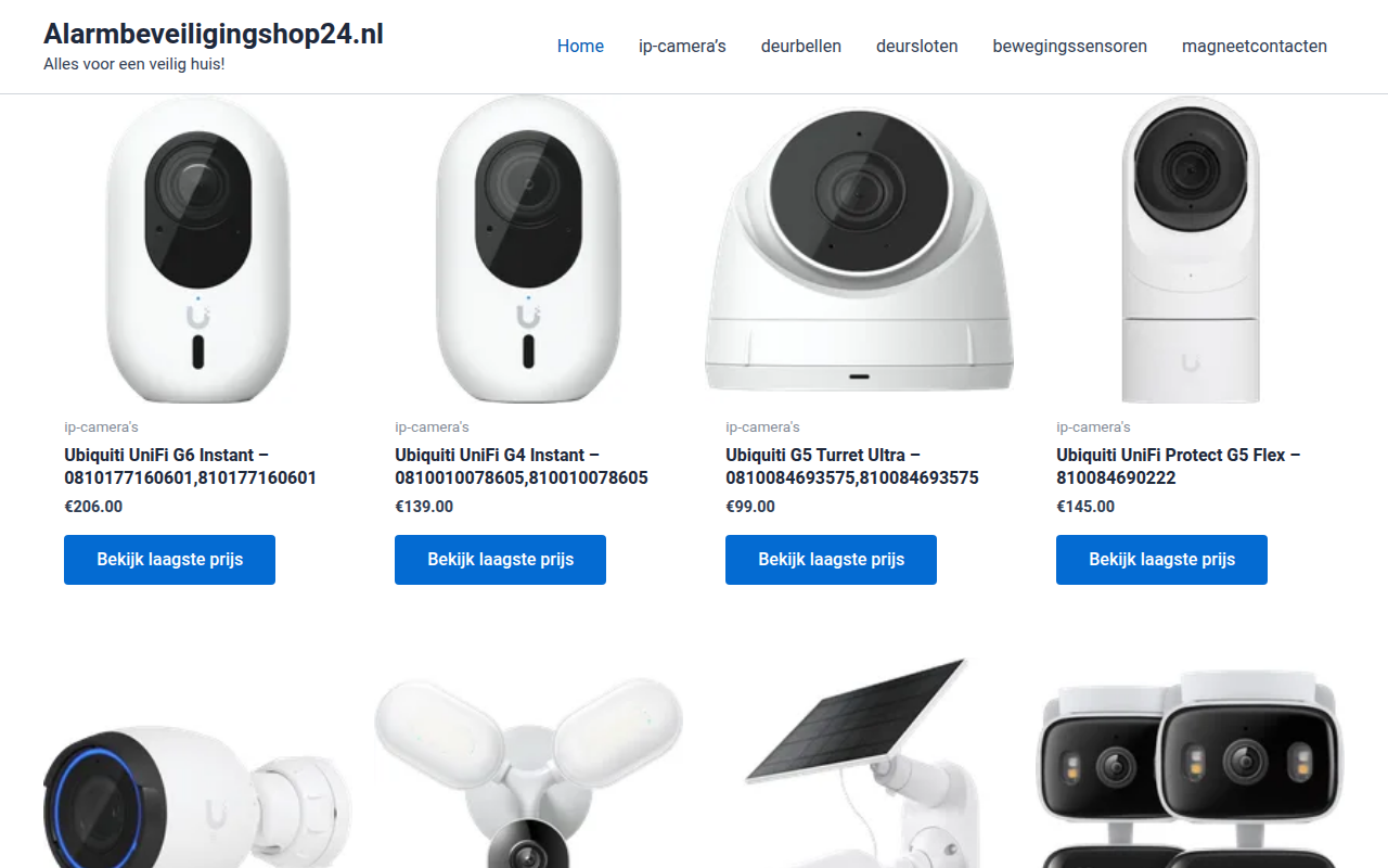 Screenshot van Home - Alarmbeveiligingshop24.nl