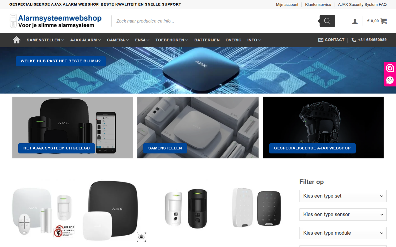 Screenshot van alarmsysteemwebshop.nl