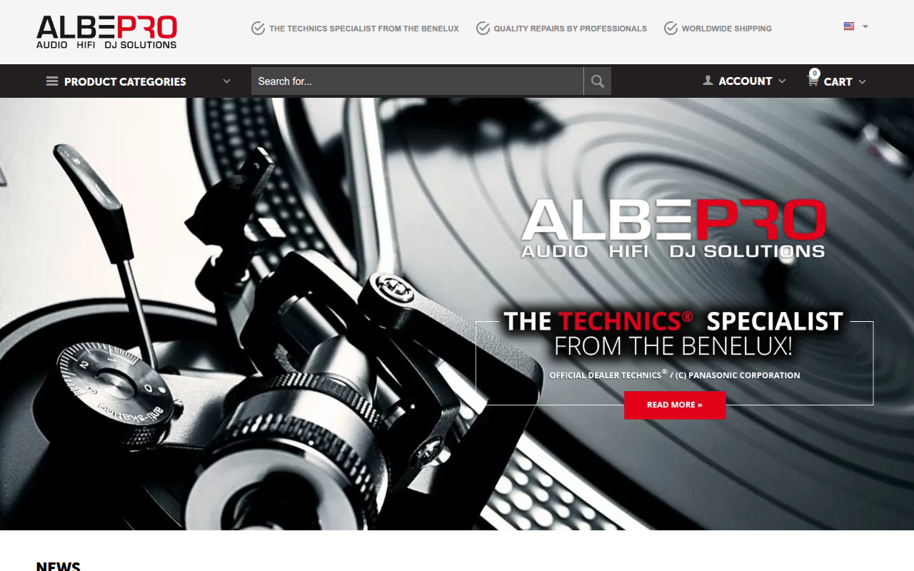 Screenshot van albepro.nl