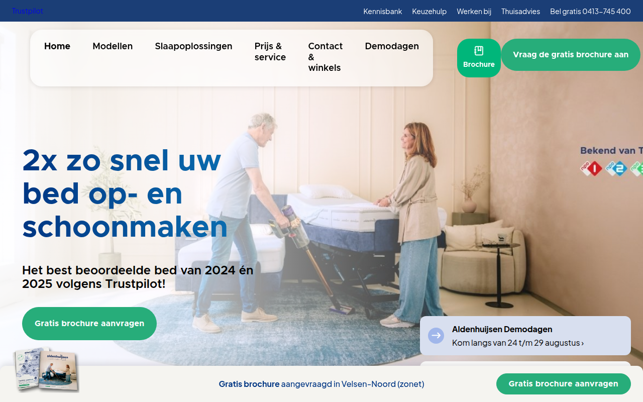 Screenshot van aldenhuijsenbedden.nl