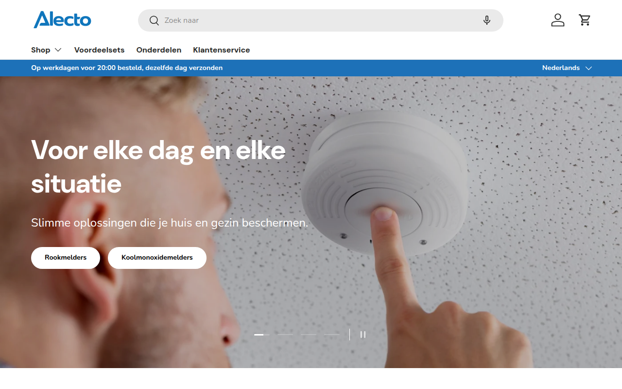 Screenshot van alectohome.nl