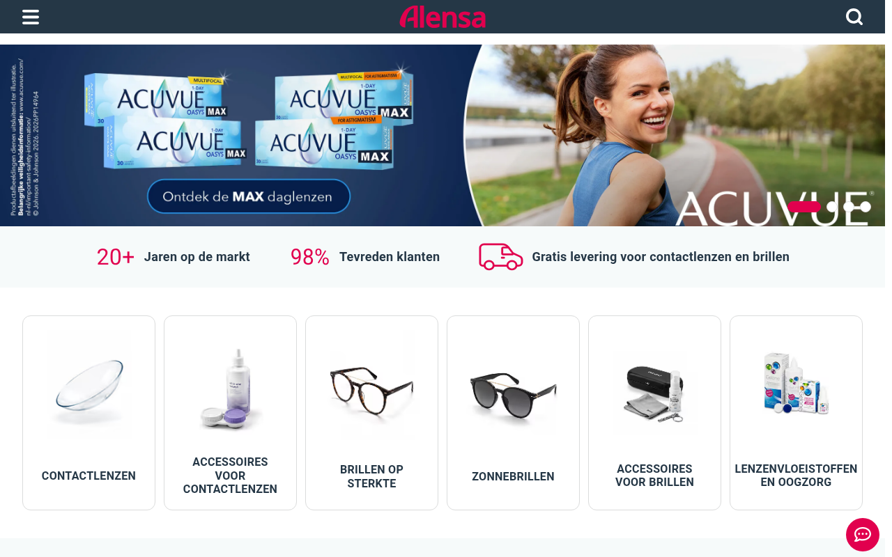Screenshot van alensa.nl