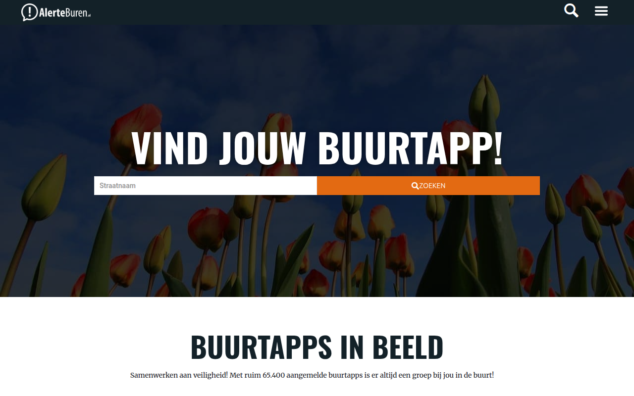 Screenshot van alerteburen.nl