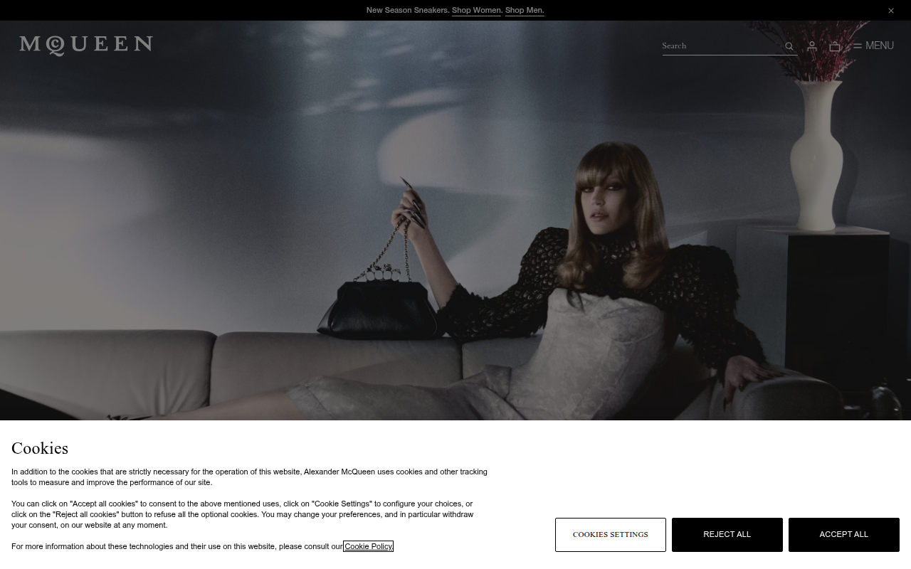 Screenshot van alexandermcqueen.com