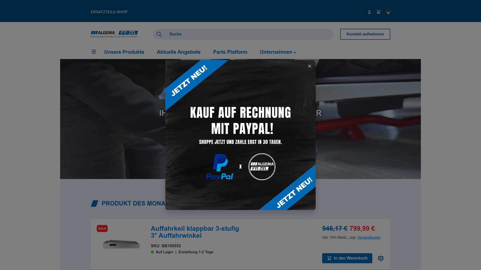 Screenshot van algema-fitzel-shop.de