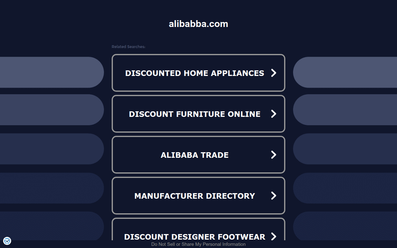 Screenshot van alibabba.com