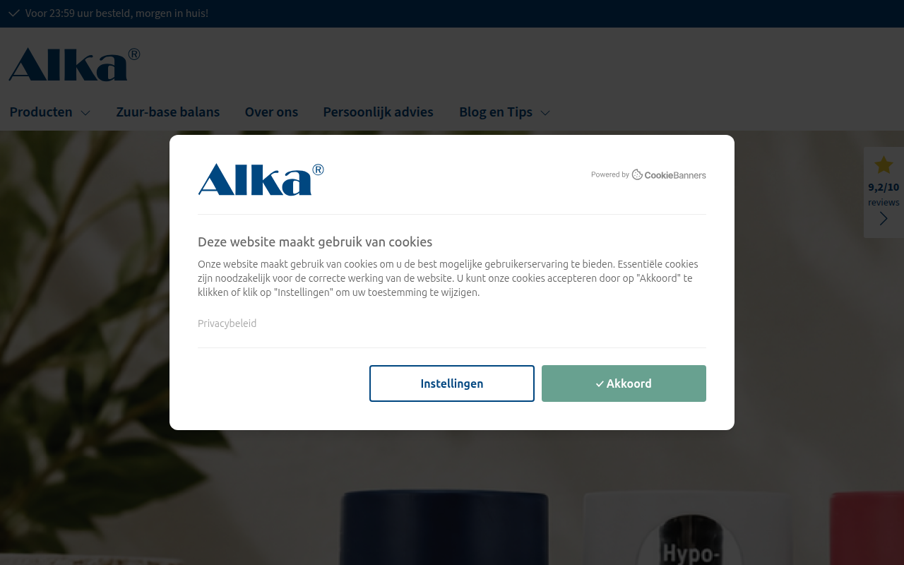 Screenshot van alka.nl