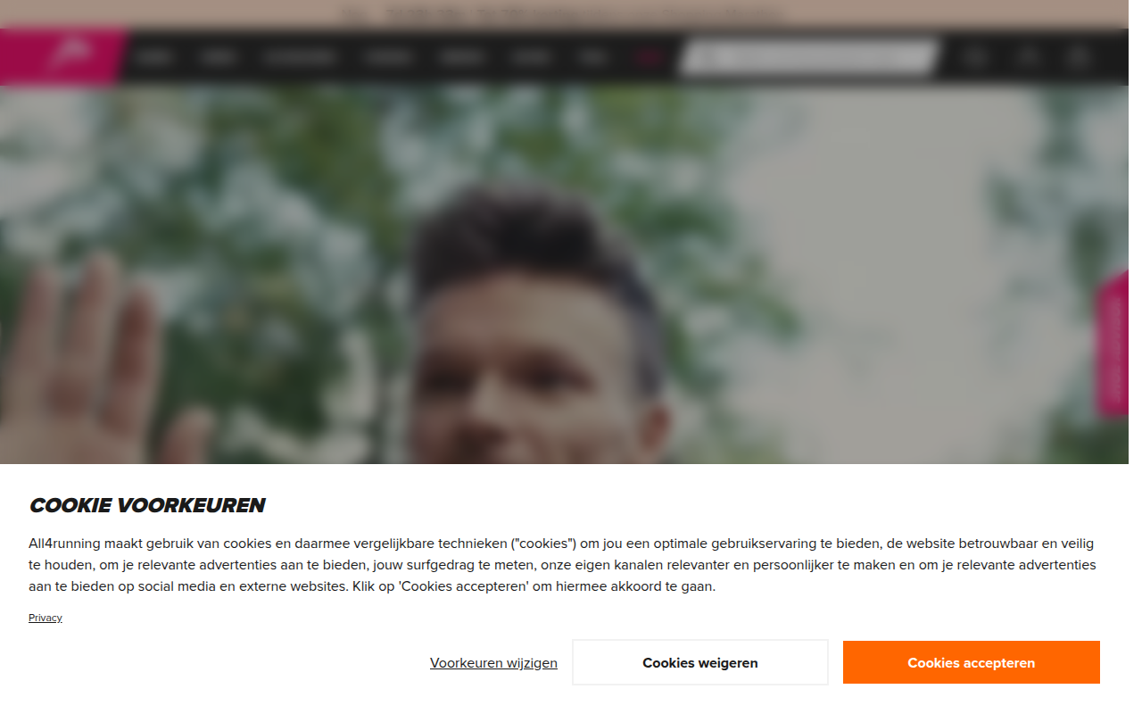 Screenshot van all4running.nl