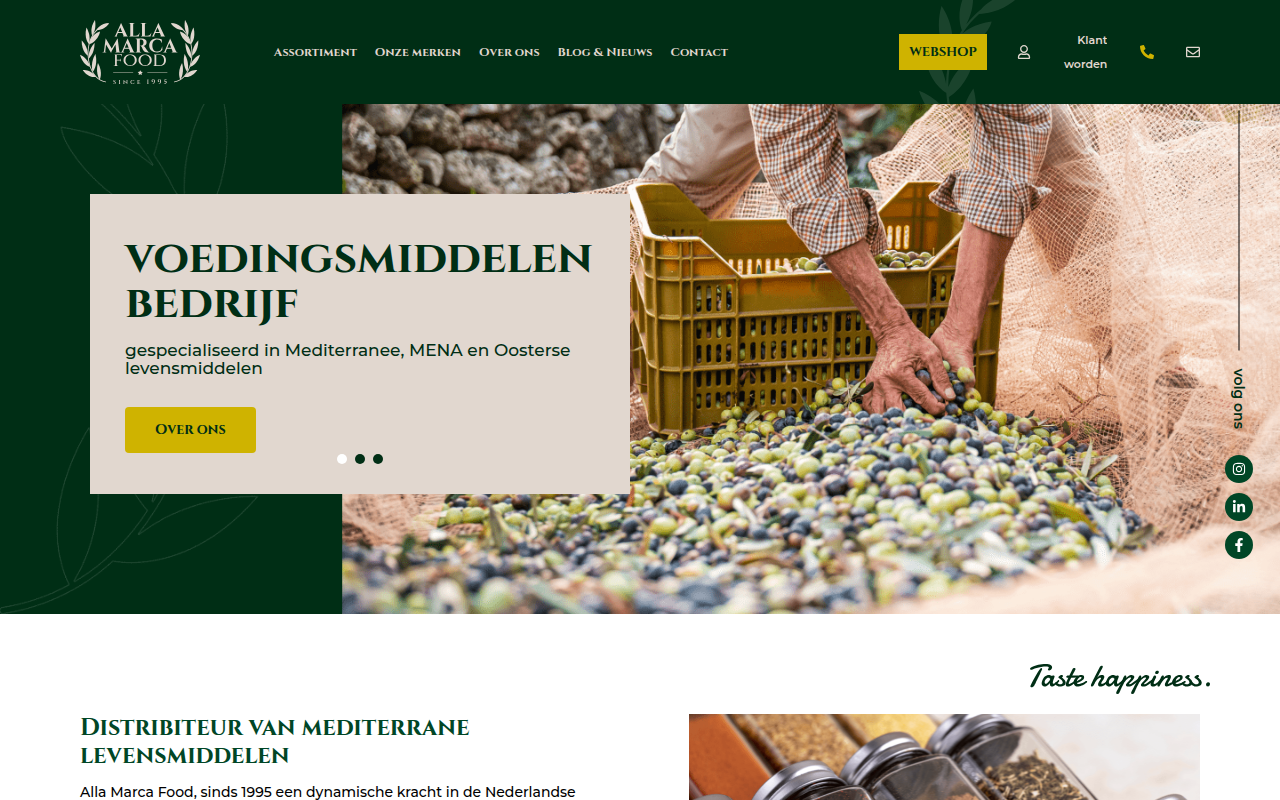 Screenshot van allamarcafood.nl