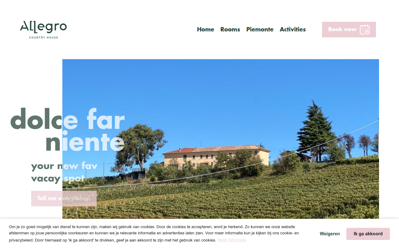 Screenshot van allegroholiday.com
