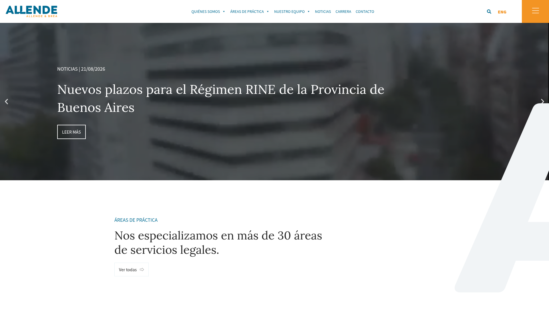 Screenshot van allende.com