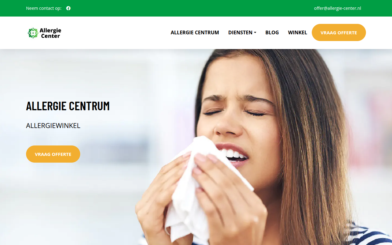 Screenshot van allergie-center.nl