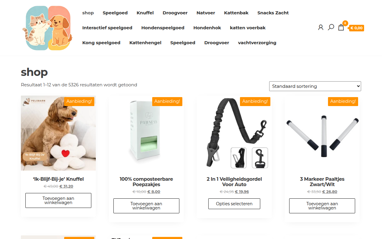 Screenshot van allesdier.com