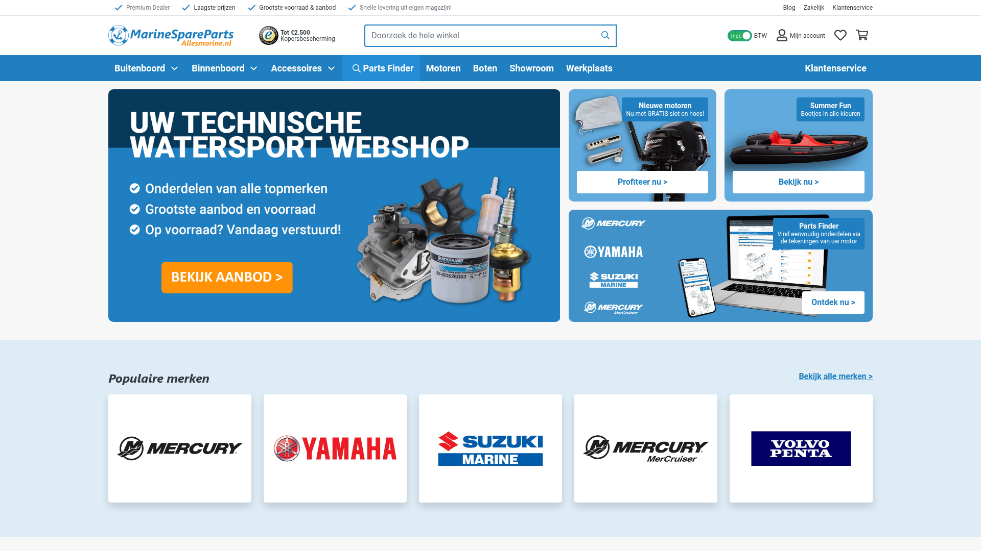 Screenshot van allesmarine.nl