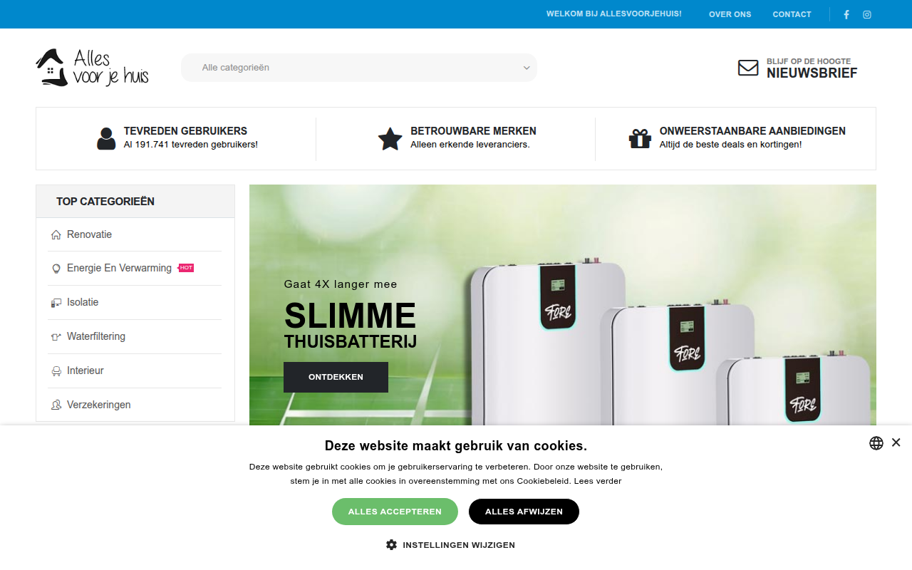 Screenshot van allesvoorjehuis.be