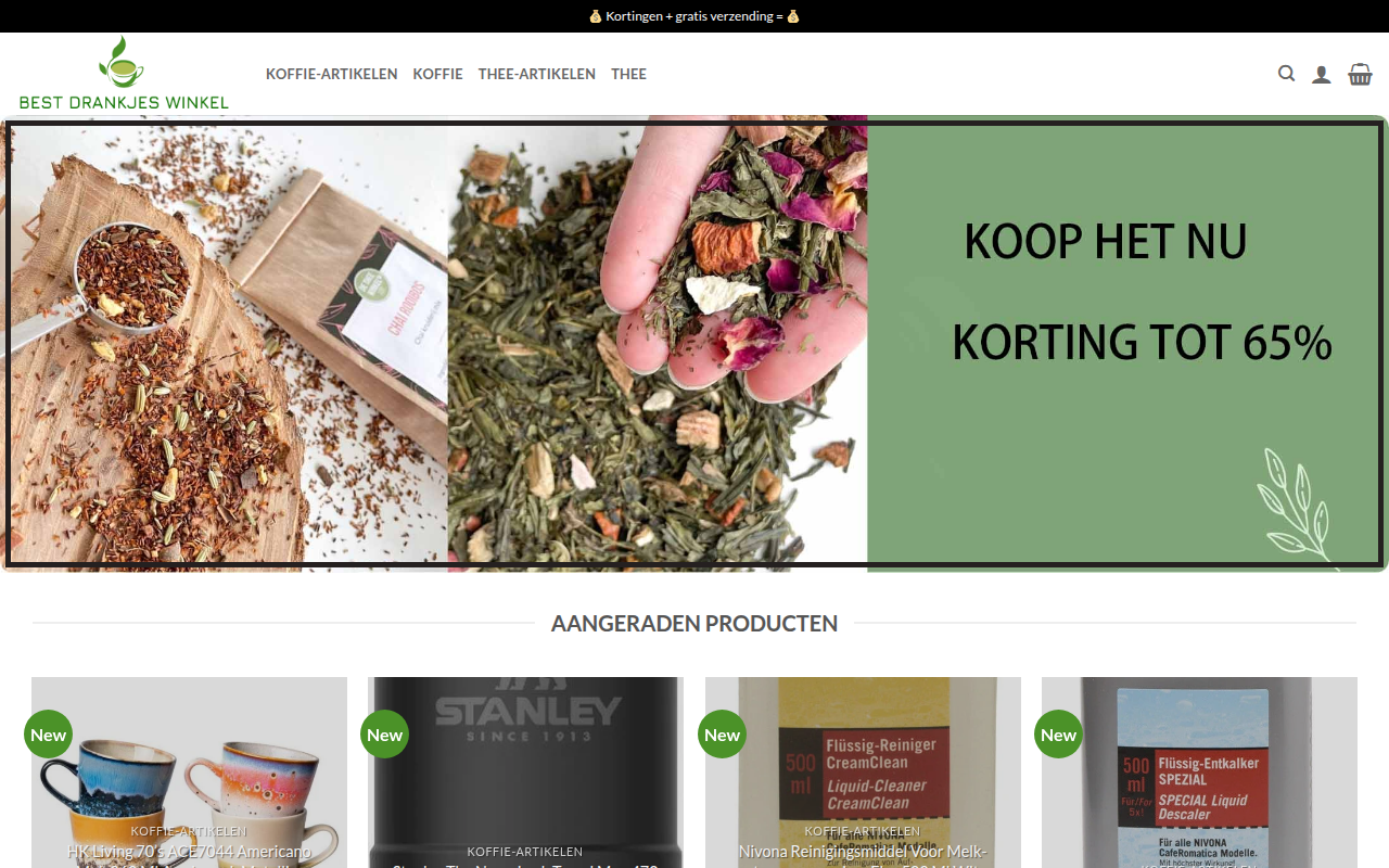 Screenshot van allesvoorkoffieenthee.com