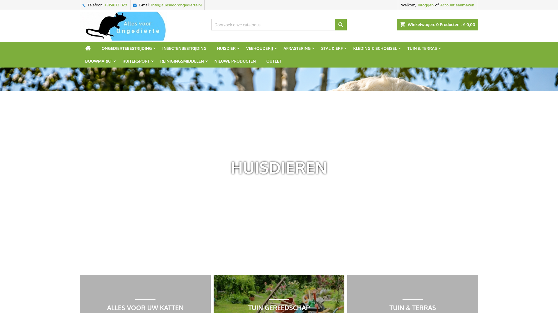 Screenshot van allesvoorongedierte.nl