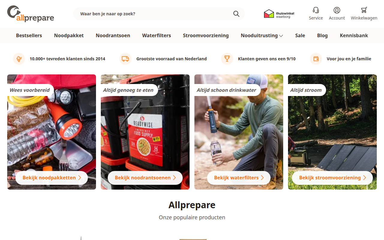 Screenshot van allprepare.com