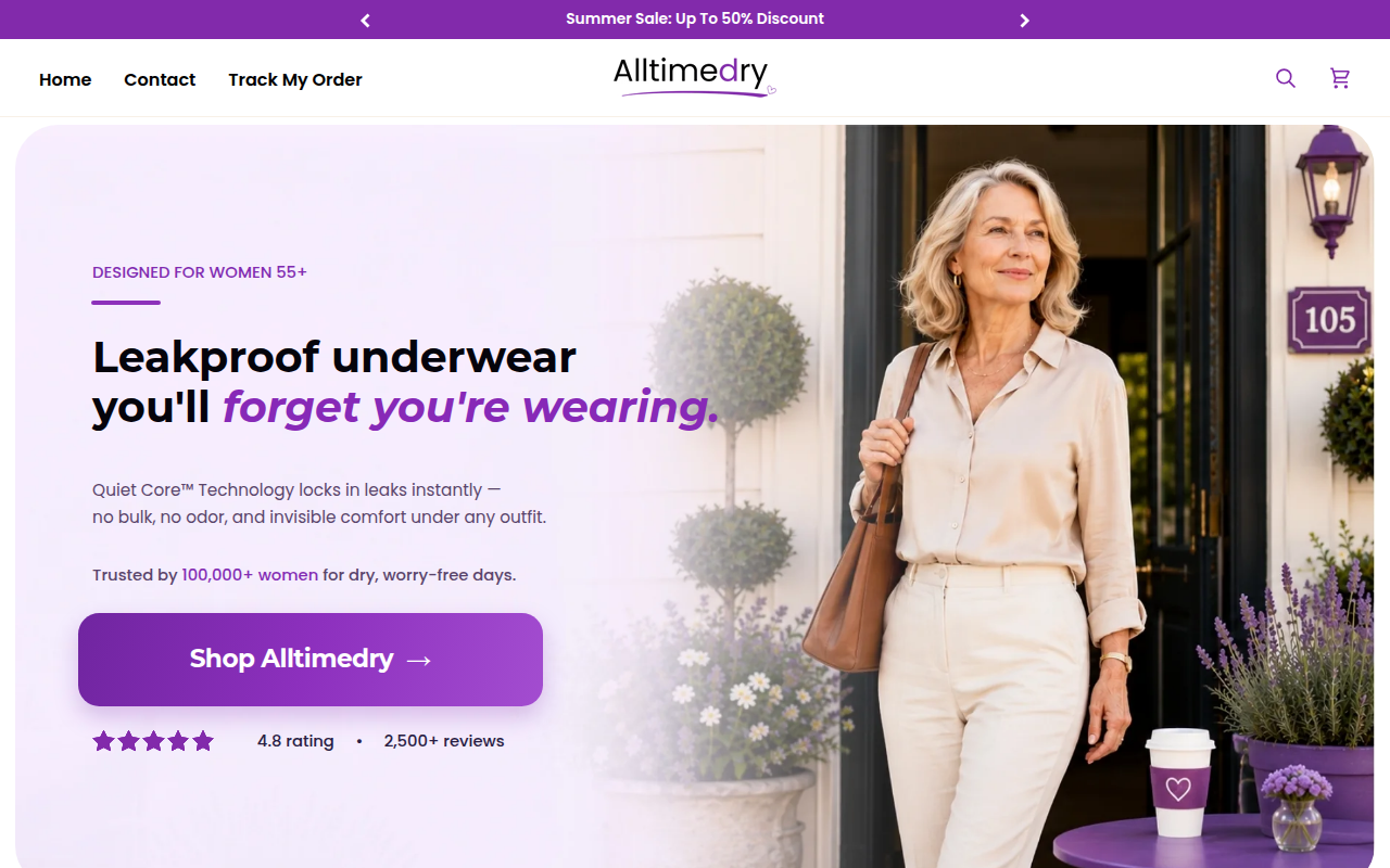 Screenshot van alltimedry.com