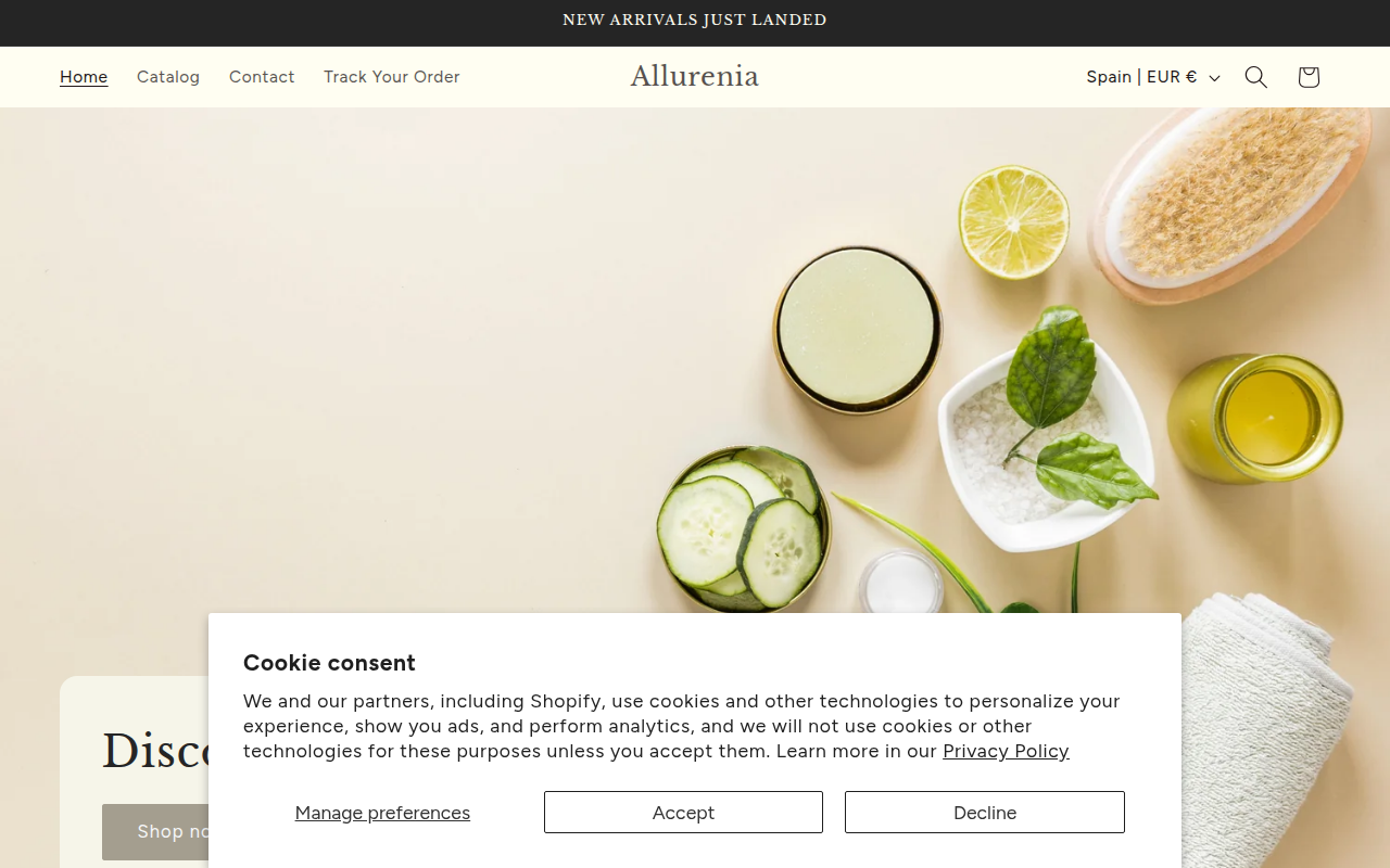 Screenshot van allurenia.com