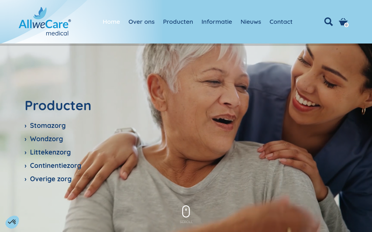 Screenshot van allwecare.nl