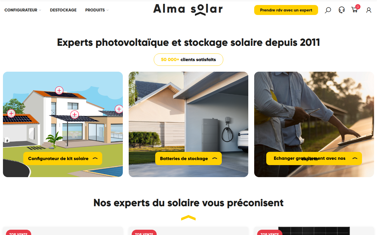 Screenshot van alma-solarshop.fr