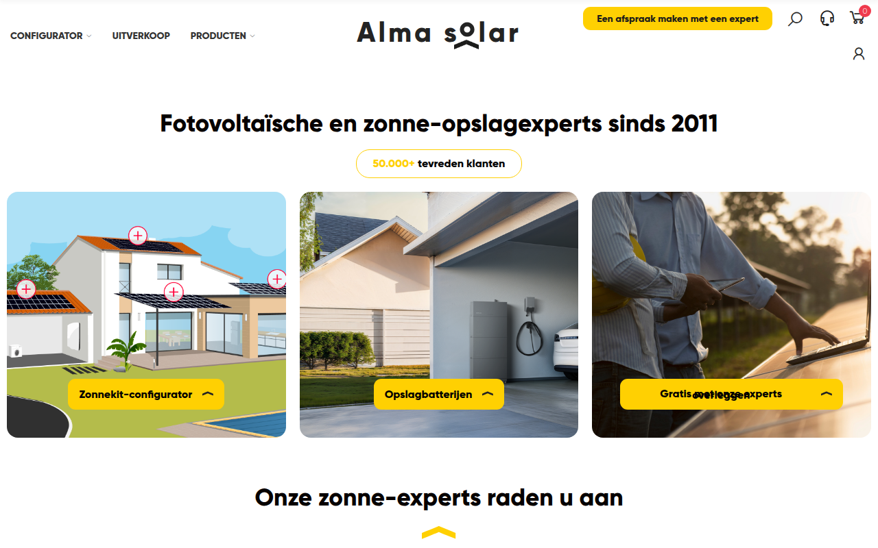 Screenshot van alma-solarshop.nl