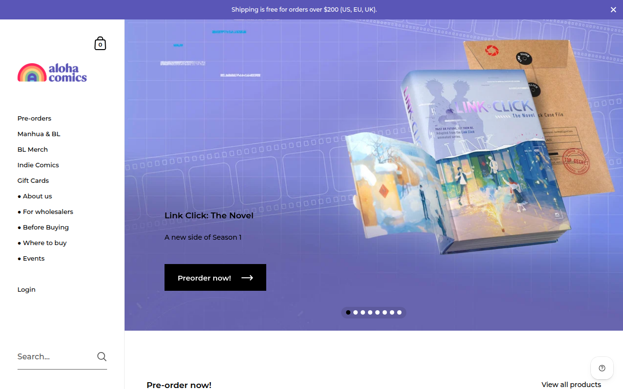 Screenshot van aloha.store