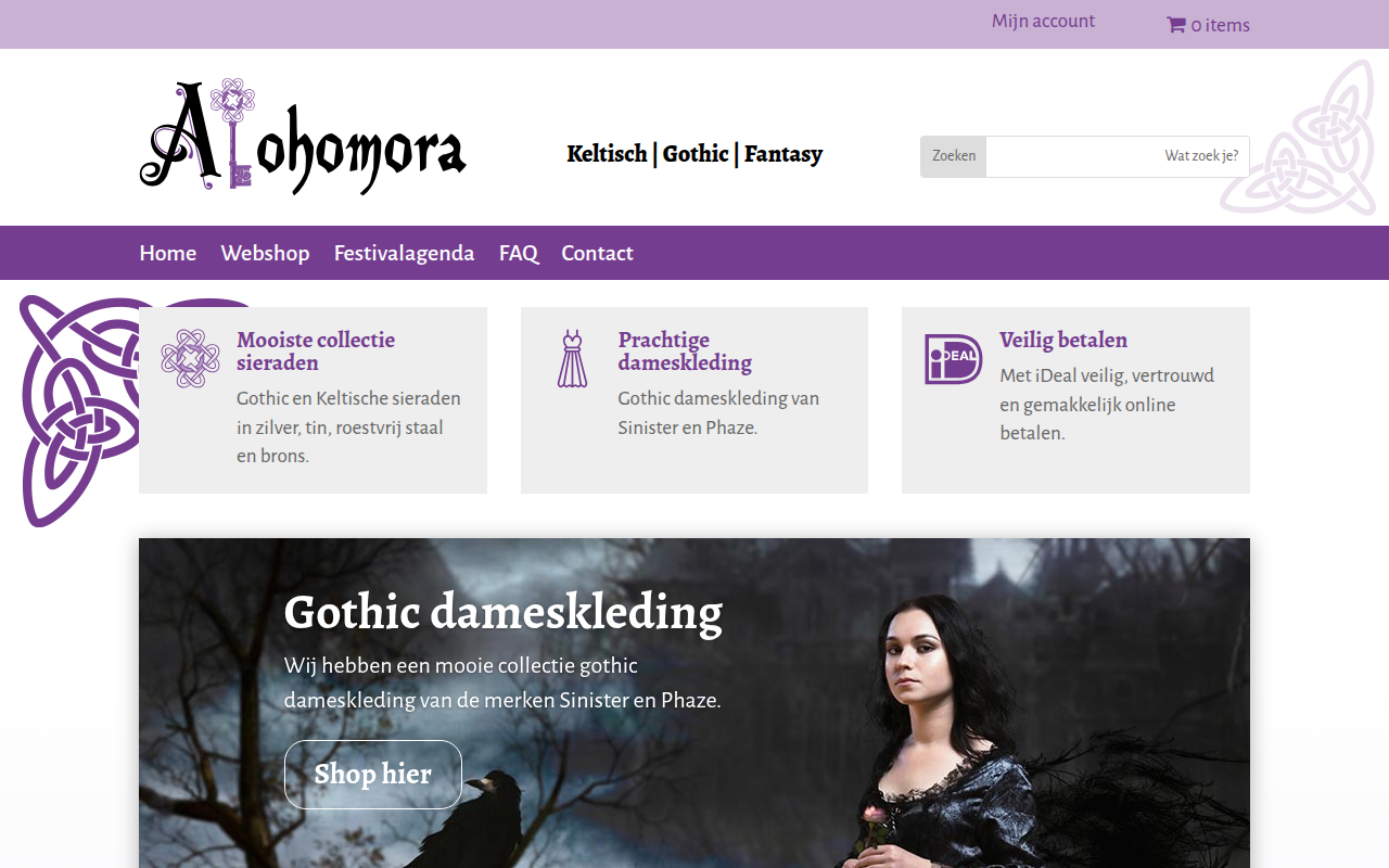 Screenshot van alohomora.nl