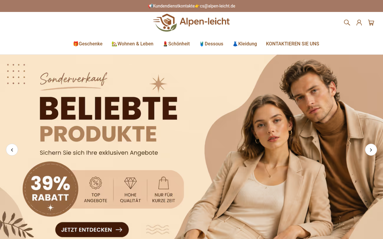 Screenshot van alpen-leicht.de
