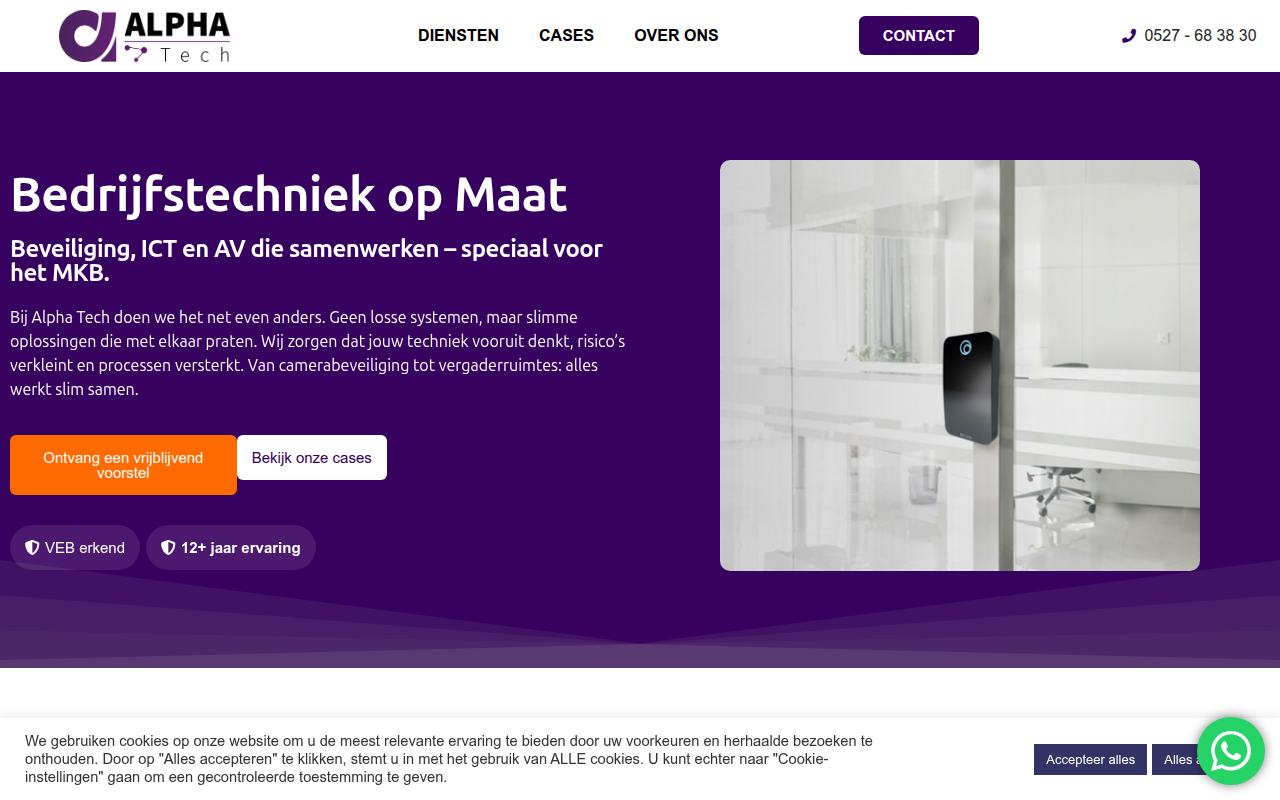 Screenshot van alphatech.nl