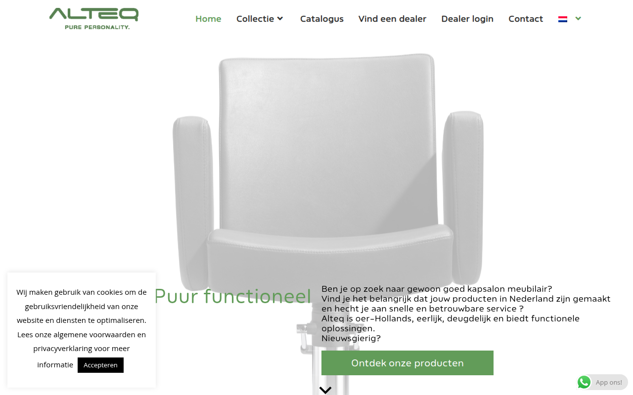 Screenshot van alteq.nl