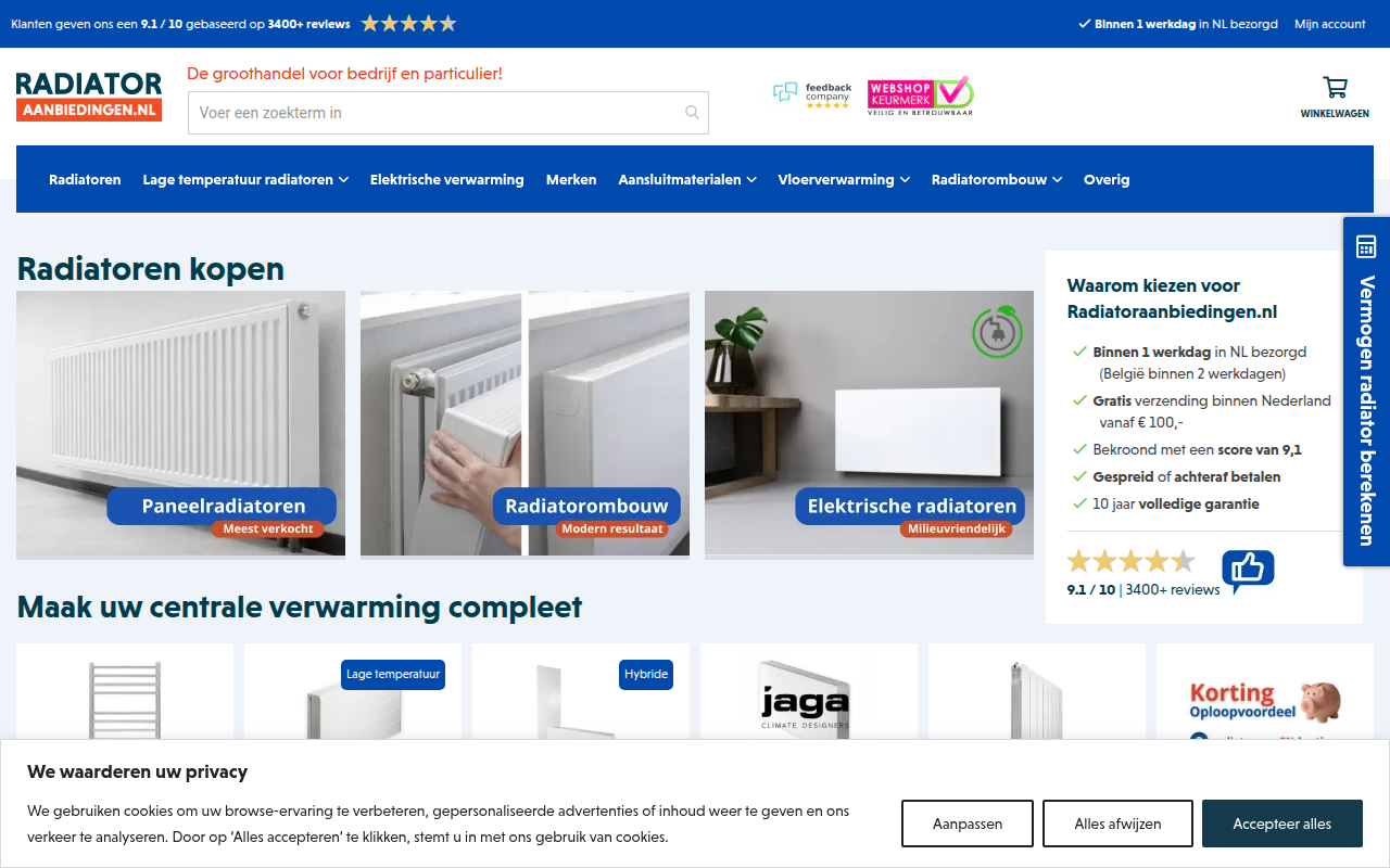 Screenshot van altijddegoedkoopste.nl