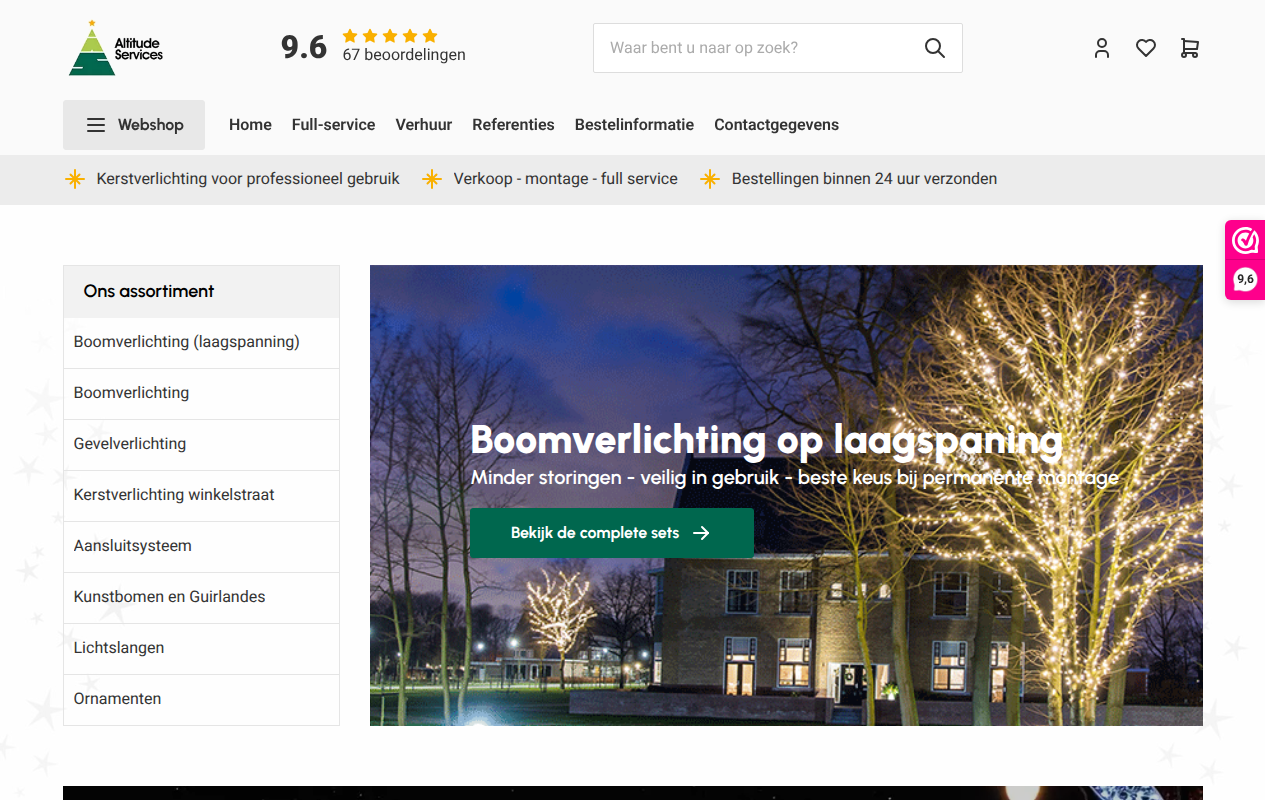Screenshot van altitude-services.nl