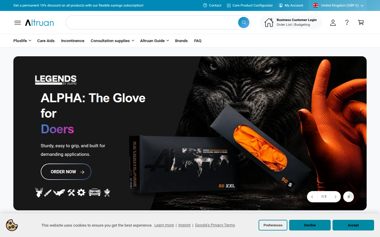 Screenshot van altruan.com