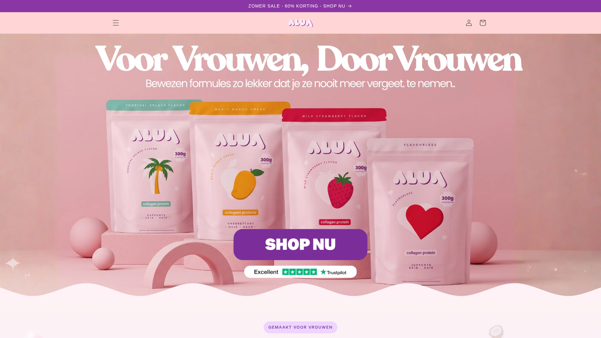 Screenshot van alua.nl