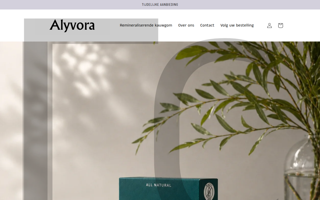 Screenshot van alyvora.nl