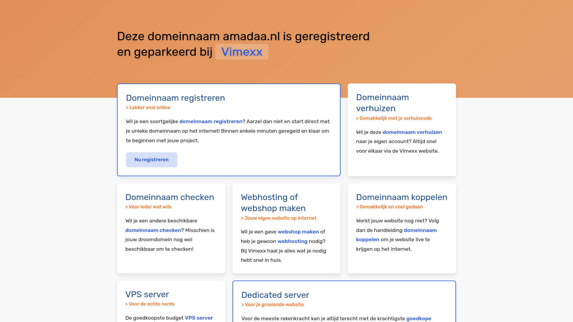 Screenshot van amadaa.nl