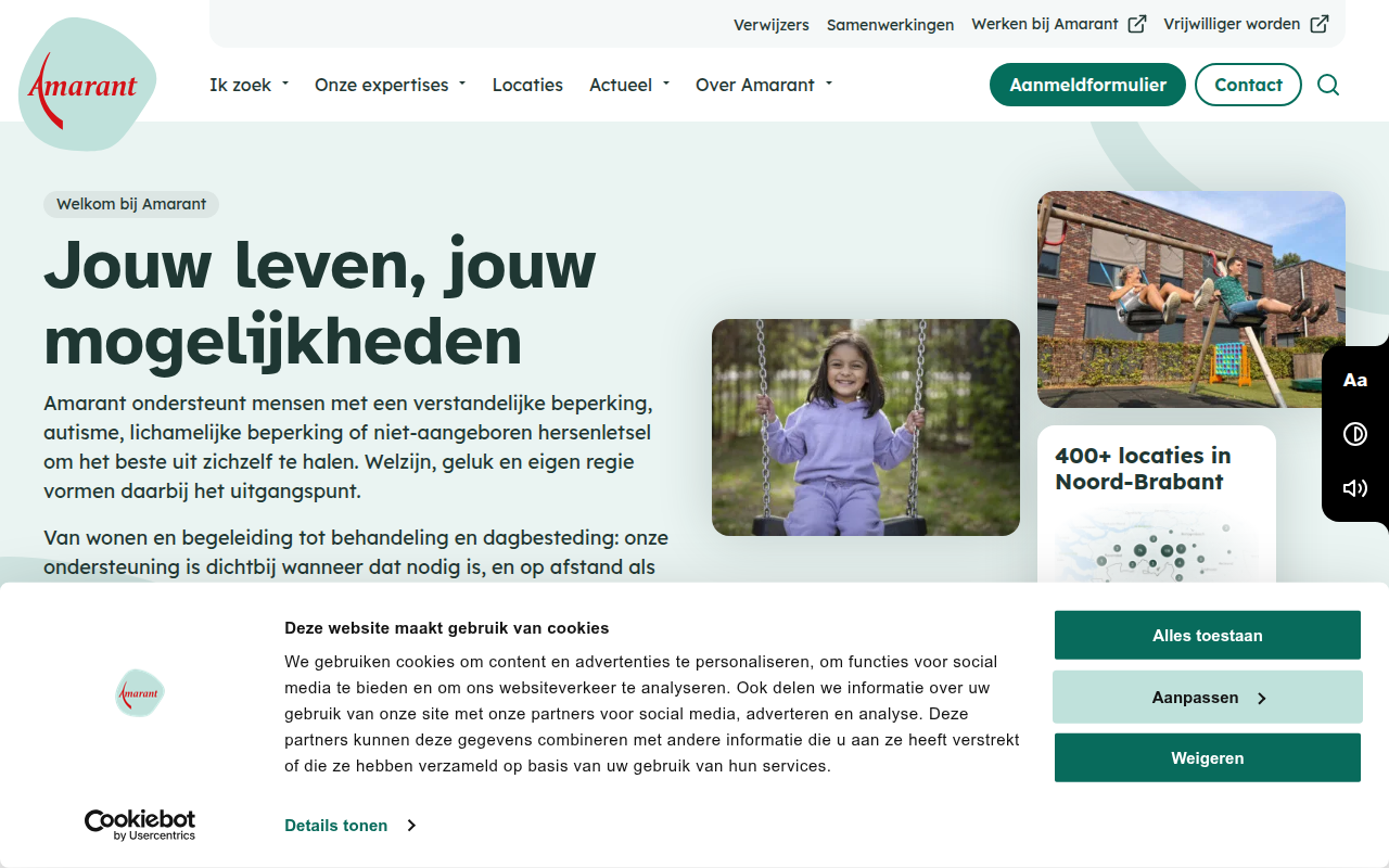 Screenshot van amarant.nl