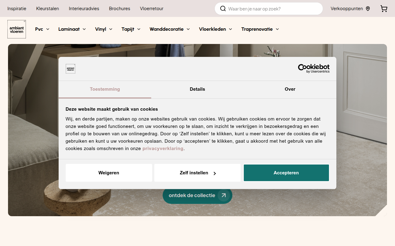 Screenshot van ambiant.nl