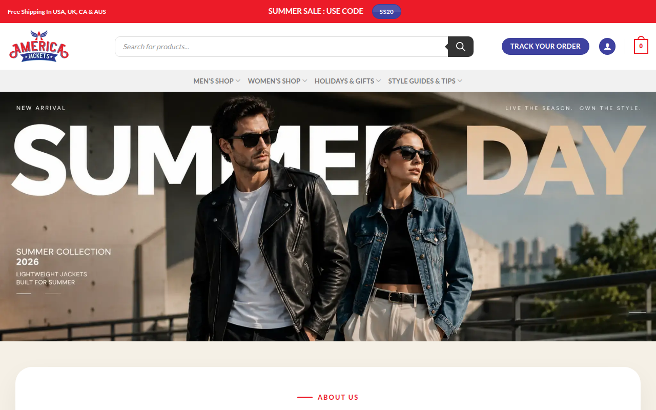 Screenshot van americajackets.com