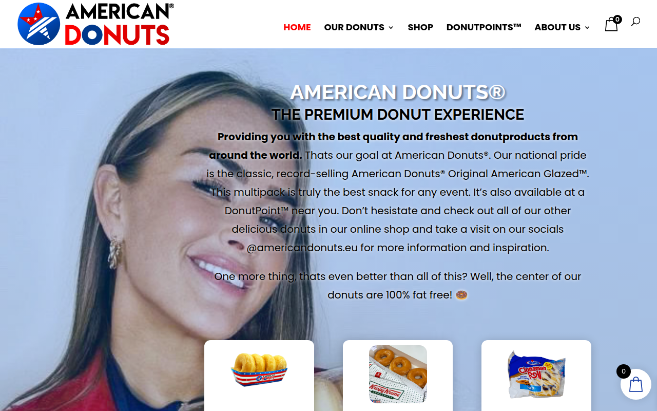 Screenshot van americandonuts.eu