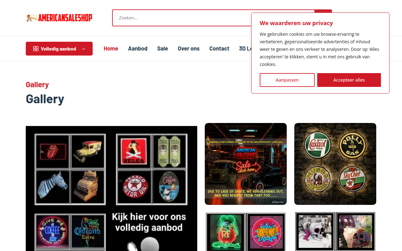 Screenshot van americansaleshop.nl