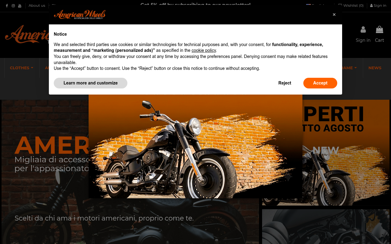 Screenshot van americanwheels.it