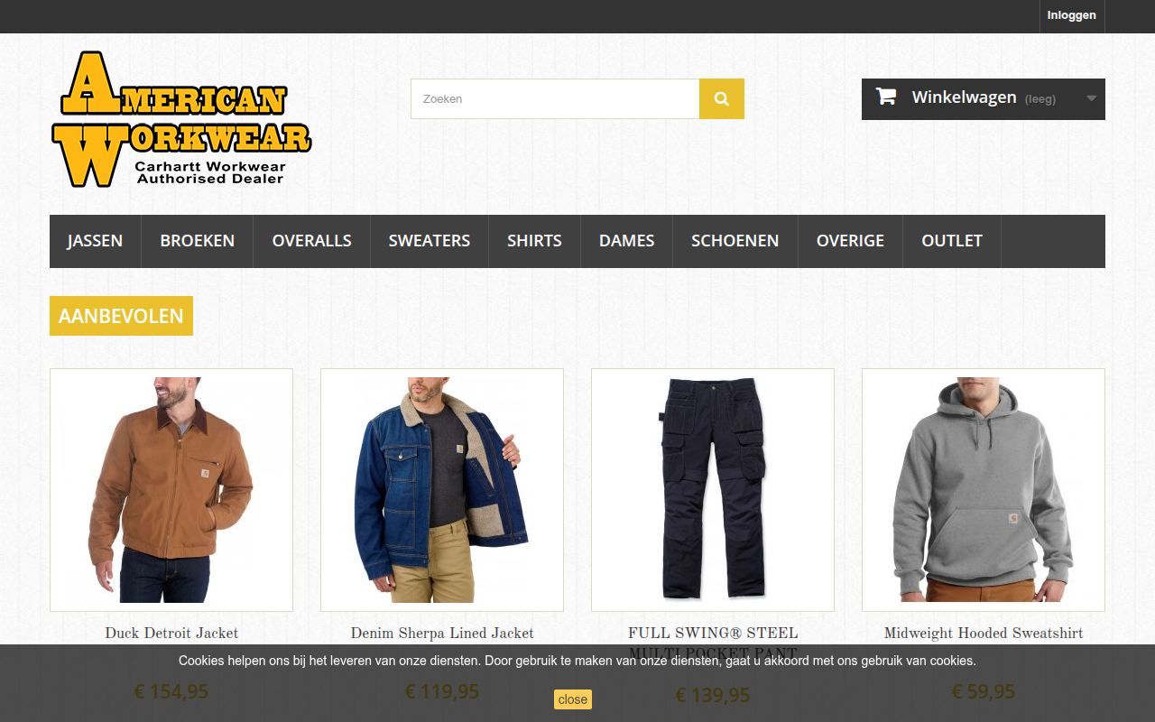 Screenshot van americanworkwear.nl