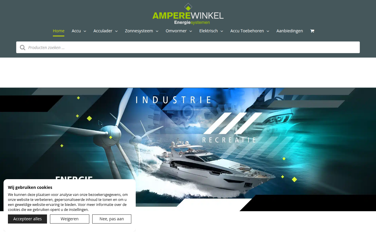 Screenshot van amperewinkel.nl