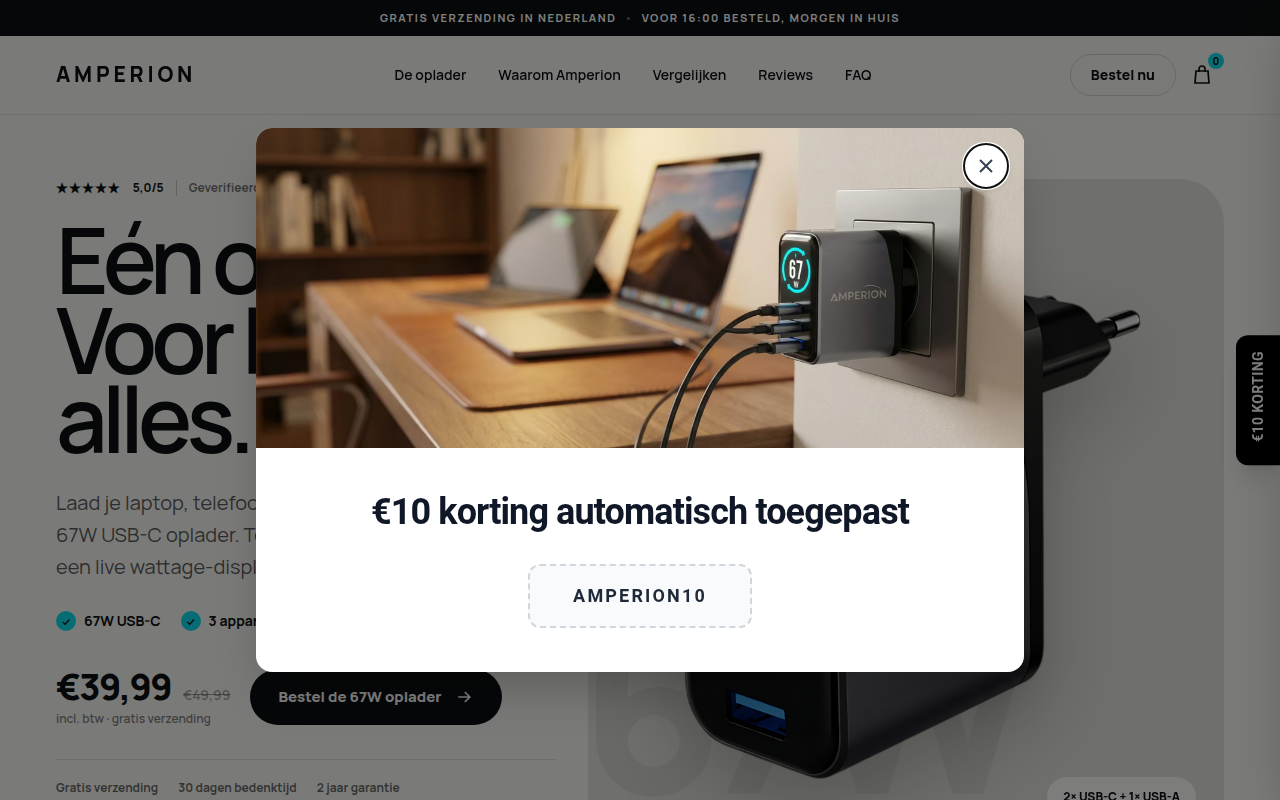 Screenshot van amperion.nl
