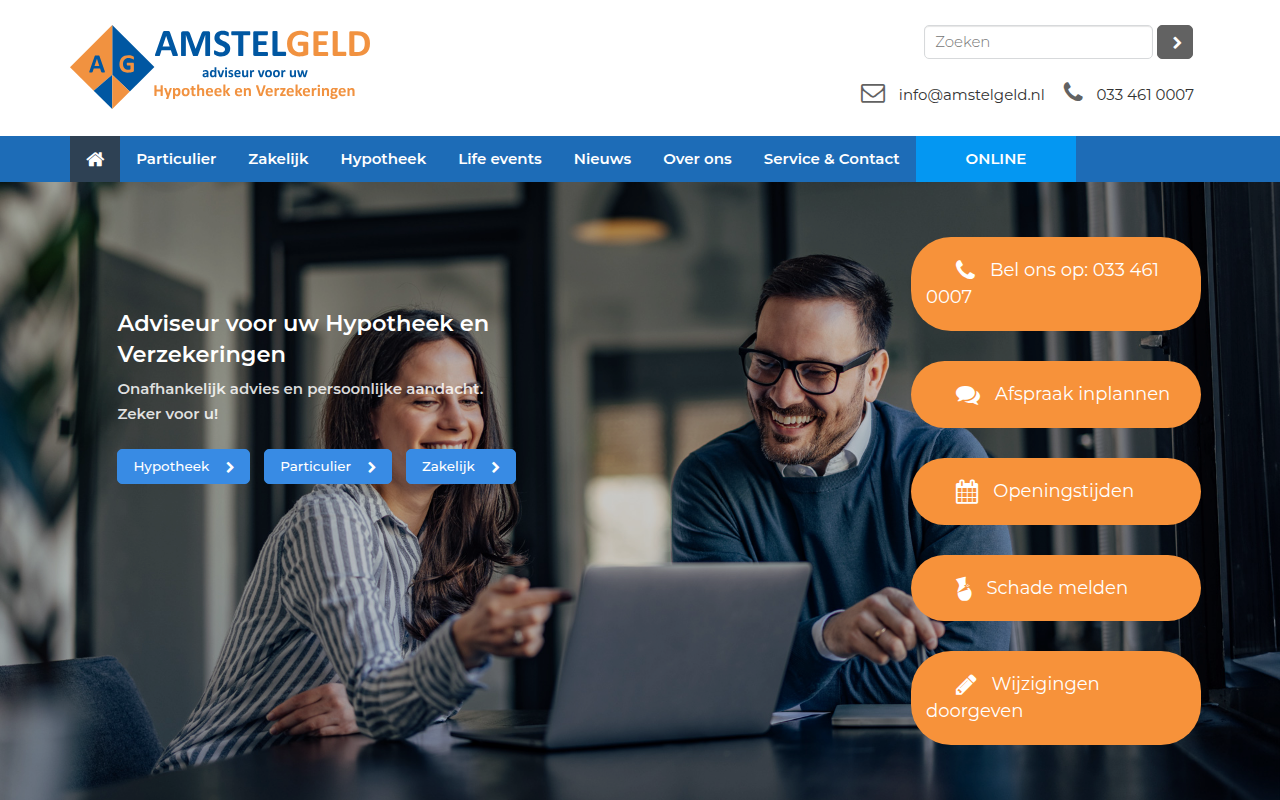Screenshot van amstelgeld.nl